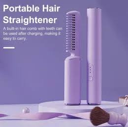 2-in-1 Hair Styling Brush, Straightener, Curler Comb